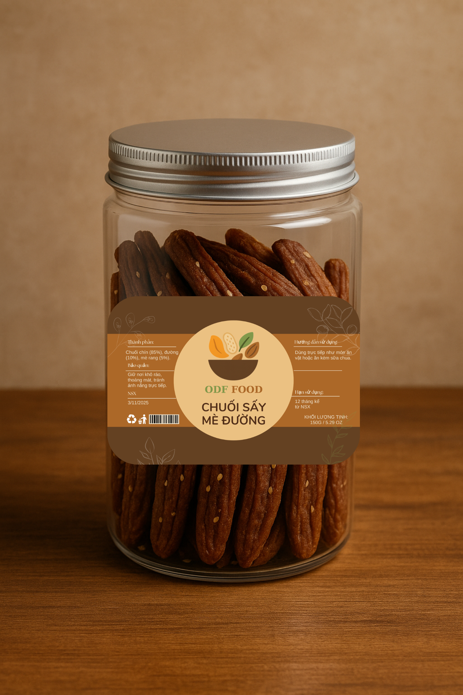 Chuối sấy mè đường Chuối sấy mè đường